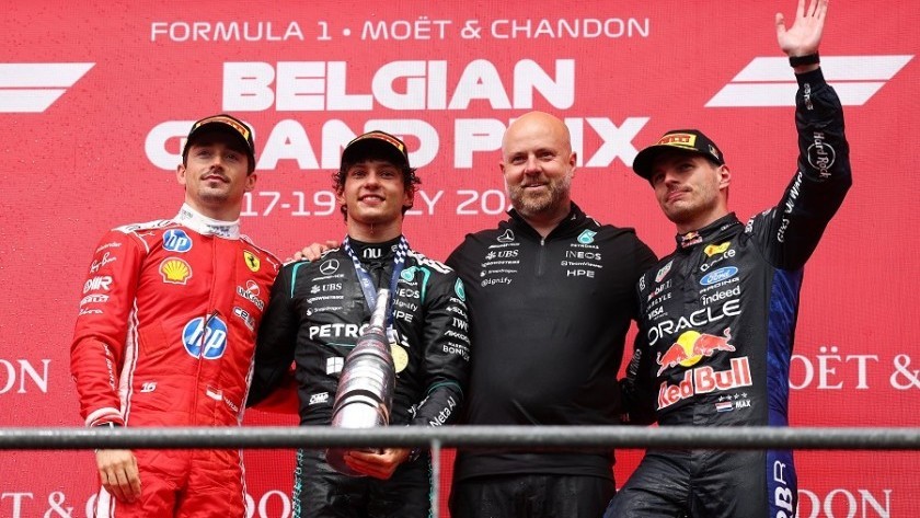Genial maniobra de Colapinto para sumar un punto en el GP de Bélgica