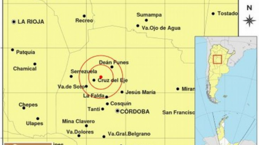 Un temblor se sintió fuerte en el norte de Córdoba